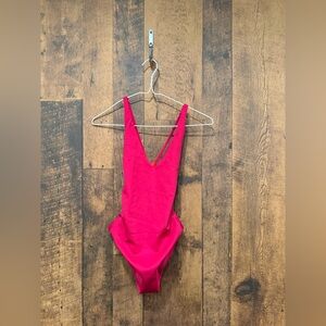 NWT left on Friday one piece weekender pink bathing suit size small